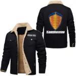 Elite Roadster Jacket Fur Collar Fleece, Bold Automotive Fleece Jacket CAR566 - Black