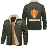 Elite Roadster Jacket Fur Collar Fleece, Bold Automotive Fleece Jacket CAR566 - Military Green