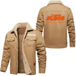 High-Off-Roader Jacket Fur Collar Fleece, Open Road Fur Jacket CAR566 - Khaki
