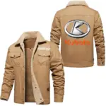 Mini Tillage Tractor Jacket Fur Collar Fleece, Garage Days Fur Jacket CAR566 - Khaki