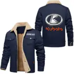 Mini Tillage Tractor Jacket Fur Collar Fleece, Garage Days Fur Jacket CAR566 - Deep Blue