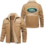 Outdoor Vehicle Jacket Fur Collar Fleece, Cozy Car Culture Jacket CAR566 - Khaki