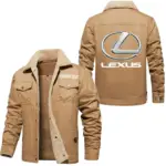 Grand Touring Auto Jacket Fur Collar Fleece, Motor-Inspired Fleece Outerwear CAR566 - Khaki