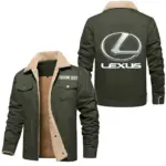 Grand Touring Auto Jacket Fur Collar Fleece, Motor-Inspired Fleece Outerwear CAR566 - Military Green