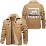 Cargo Hauler Jacket Fur Collar Fleece, Motor-Inspired Fleece Outerwear CAR566 - Khaki