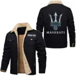 Exotic Coupe Jacket Fur Collar Fleece, Street Style Driver Jacket CAR566 - Black