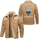Exotic Coupe Jacket Fur Collar Fleece, Street Style Driver Jacket CAR566 - Khaki