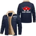 Harvest Helper Jacket Fur Collar Fleece, Gearhead Warm Fleece Jacket CAR566 - Deep Blue