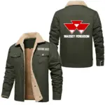 Harvest Helper Jacket Fur Collar Fleece, Gearhead Warm Fleece Jacket CAR566 - Military Green