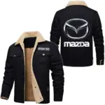 Touring Car Jacket Fur Collar Fleece, Rugged Fur Collar Fleece CAR566 - Black