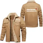 British Supercar Jacket Fur Collar Fleece, Casual Automotive Fur Fleece CAR566 - Khaki
