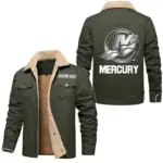 Boat Power Jacket Fur Collar Fleece, Everyday Driver Warm Fleece CAR566 - Military Green