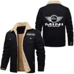 Car Iconic Hatchback Jacket Fur Collar Fleece, Automotive Spirit Fur Jacket CAR566 - Black