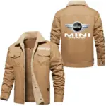 Car Iconic Hatchback Jacket Fur Collar Fleece, Automotive Spirit Fur Jacket CAR566 - Khaki