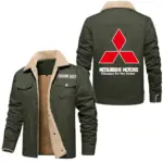 Crossover SUV Jacket Fur Collar Fleece, Garage Ready Warm Fleece CAR566 - Military Green