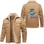 Performance Bike Jacket Fur Collar Fleece, Cozy Car Culture Jacket CAR566 - Khaki