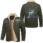 Performance Bike Jacket Fur Collar Fleece, Cozy Car Culture Jacket CAR566 - Military Green