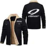 Built Fit Jacket Fur Collar Fleece, Motor-Inspired Fleece Outerwear CAR566 - Black
