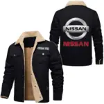 Urban Auto Jacket Fur Collar Fleece, Gearhead Warm Fleece Jacket CAR566 - Black