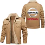 Urban Auto Jacket Fur Collar Fleece, Gearhead Warm Fleece Jacket CAR566 - Khaki
