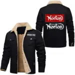 Built Life Jacket Fur Collar Fleece, Garage Days Fur Jacket CAR566 - Black
