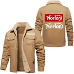 Built Life Jacket Fur Collar Fleece, Garage Days Fur Jacket CAR566 - Khaki