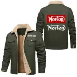 Built Life Jacket Fur Collar Fleece, Garage Days Fur Jacket CAR566 - Military Green