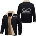 Executive Sedan Jacket Fur Collar Fleece, Soft Streetwear Car Jacket CAR566 - Black