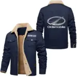 Executive Sedan Jacket Fur Collar Fleece, Soft Streetwear Car Jacket CAR566 - Deep Blue