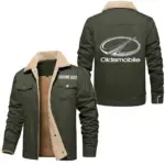 Executive Sedan Jacket Fur Collar Fleece, Soft Streetwear Car Jacket CAR566 - Military Green