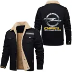German Compact Car Jacket Fur Collar Fleece, Open Road Fur Jacket CAR566 - Black