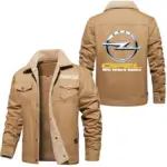 German Compact Car Jacket Fur Collar Fleece, Open Road Fur Jacket CAR566 - Khaki