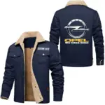 German Compact Car Jacket Fur Collar Fleece, Open Road Fur Jacket CAR566 - Deep Blue
