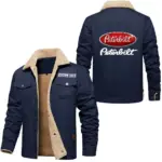 Road Hauler Jacket Fur Collar Fleece, Cozy Car Culture Jacket CAR566 - Deep Blue