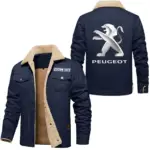 Compact Hatchback Jacket Fur Collar Fleece, Open Road Fur Jacket CAR566 - Deep Blue