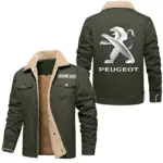 Compact Hatchback Jacket Fur Collar Fleece, Open Road Fur Jacket CAR566 - Military Green
