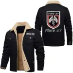 Everyday Motion Jacket Fur Collar Fleece, Fur Collar Fleece Jacket CAR566 - Black