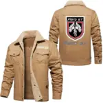 Everyday Motion Jacket Fur Collar Fleece, Fur Collar Fleece Jacket CAR566 - Khaki