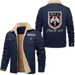 Everyday Motion Jacket Fur Collar Fleece, Fur Collar Fleece Jacket CAR566 - Deep Blue