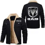 Full-Size Pickup Jacket Fur Collar Fleece, Street Ready Fleece Outerwear CAR566 - Black