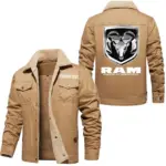 Full-Size Pickup Jacket Fur Collar Fleece, Street Ready Fleece Outerwear CAR566 - Khaki