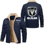 Full-Size Pickup Jacket Fur Collar Fleece, Street Ready Fleece Outerwear CAR566 - Deep Blue