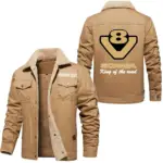 Power Motion Jacket Fur Collar Fleece, Street Style Driver Jacket CAR566 - Khaki