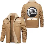 Winter Ride Jacket Fur Collar Fleece, Car Lover's Street Fleece CAR566 - Khaki