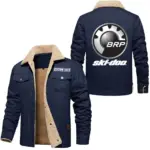 Winter Ride Jacket Fur Collar Fleece, Car Lover's Street Fleece CAR566 - Deep Blue