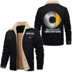 Small Two-Seater Jacket Fur Collar Fleece, Motor-Inspired Fleece Outerwear CAR566 - Black