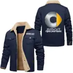 Small Two-Seater Jacket Fur Collar Fleece, Motor-Inspired Fleece Outerwear CAR566 - Deep Blue