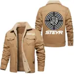 Everyday Drive Jacket Fur Collar Fleece, Rugged Fur Collar Fleece CAR566 - Khaki