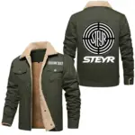 Everyday Drive Jacket Fur Collar Fleece, Rugged Fur Collar Fleece CAR566 - Military Green