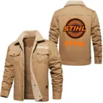 Pro Cutter Jacket Fur Collar Fleece, Cozy Car Culture Jacket CAR566 - Khaki